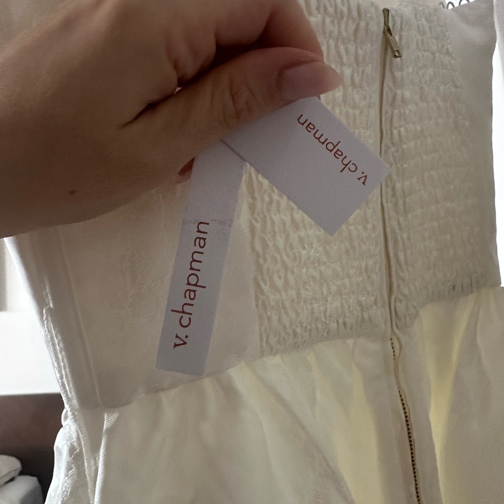 V. Chapman White Midi Dress with Ruffle Straps - Picture 6 of 7